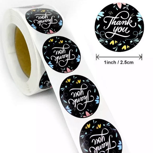 500 Thank You Stickers 1” Rounds PRICE IS FIRM CLEARANCE - Picture 3 of 3